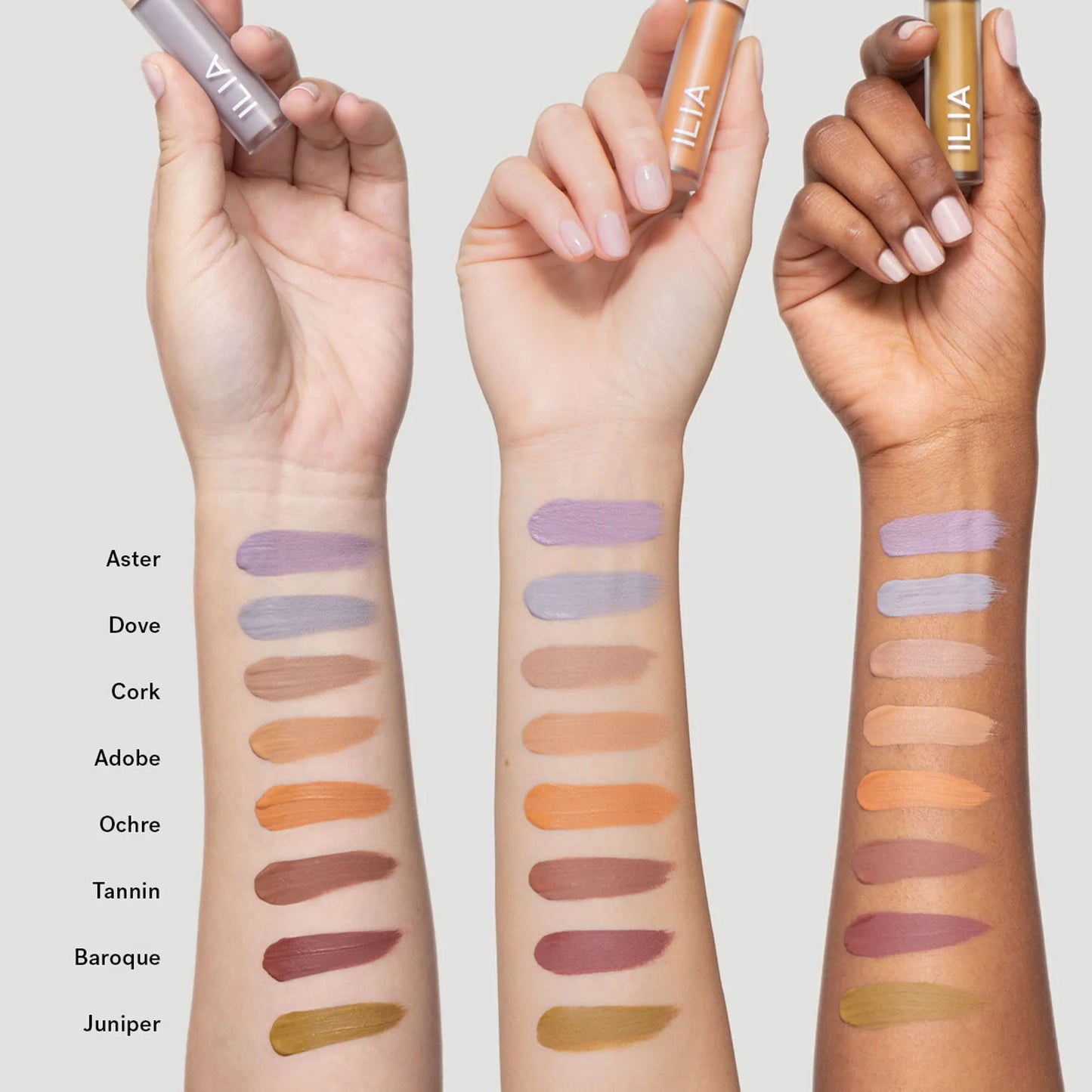 ILIA Beauty - Liquid Powder Matte Eye Tint - Arm swatches